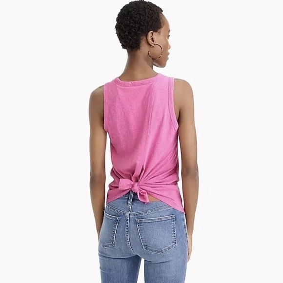 J.CREW WOMEN'S HEATHER PINK SLEEVELESS SOFT TIE-BACK TANK TOP Sz XS - Picture 1 of 6